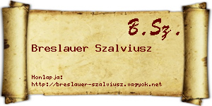 Breslauer Szalviusz névjegykártya